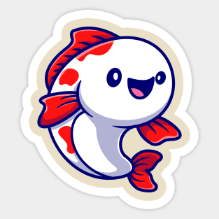 Cute Koi Fish Cartoon Sticker